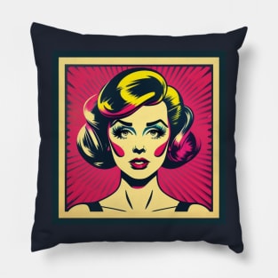 Pop Art Style Pink Suzie Pillow