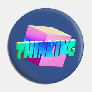 Thinking Outside the Box Pun Colorful Pin