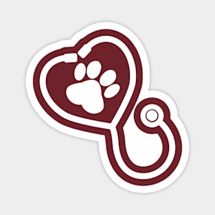 stethoscope with paw print Magnet