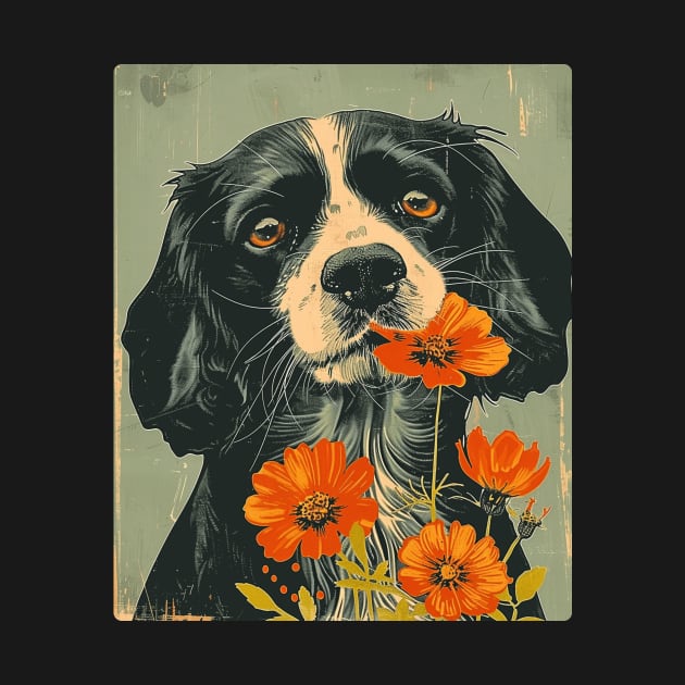 Cocker Spaniel Flowers Photo Art Design For Dog Onwer by karishmamakeia