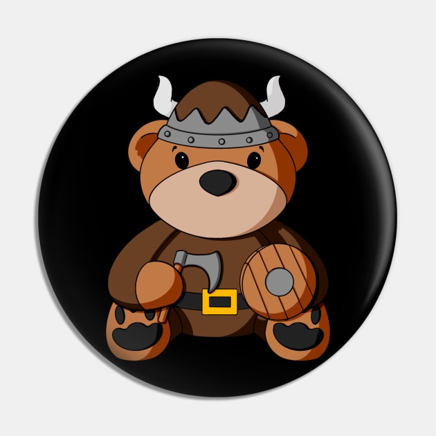 Viking Teddy Bear Pin by Alisha Ober Designs