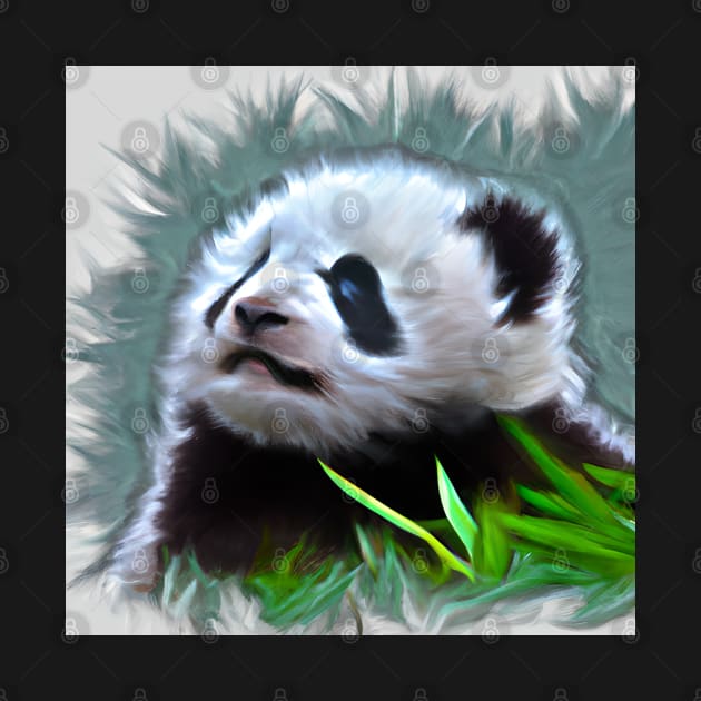 Baby Panda Painting by KayBee Gift Shop