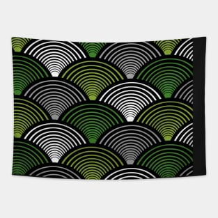 Art Deco Fans Green Tapestry