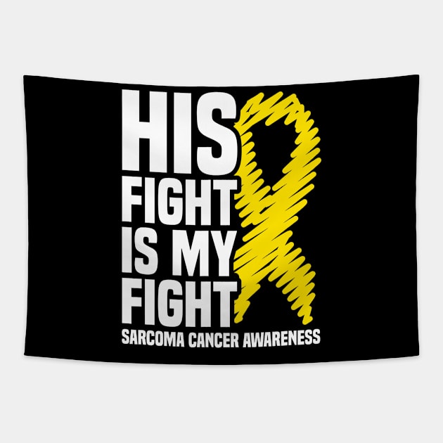 Her Fight Is My Fight Bone Cancer Sarcoma Cancer Awareness Tapestry by JazlynShyann