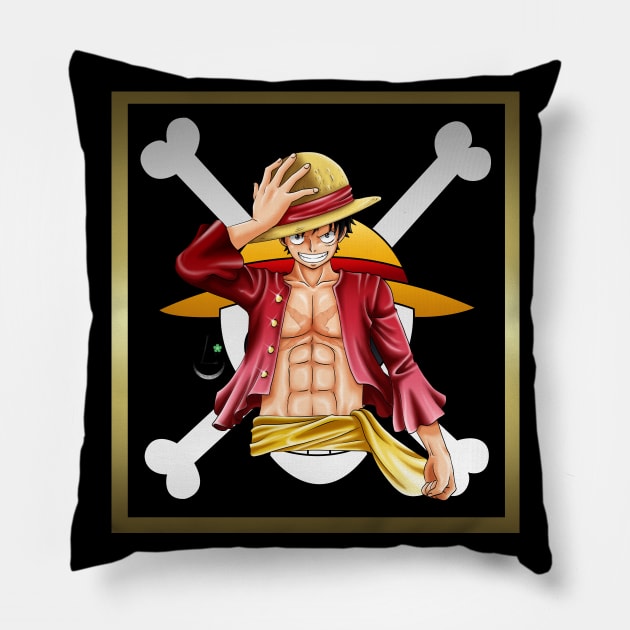 Mugiwara no Luffy Pillow by AudreyWagnerArt