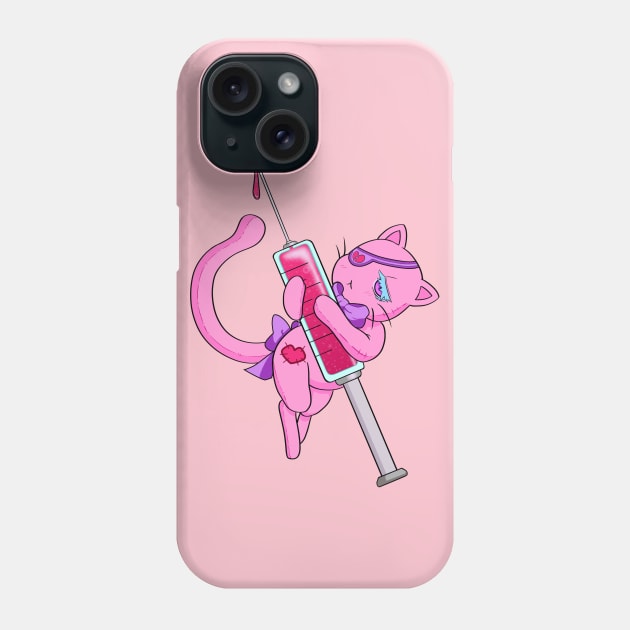 Plush kitty with syringe Phone Case by LordressViper