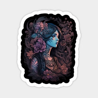 gothic girl tattoed Magnet