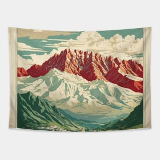 Mount Olympus Greece Tourism Vintage Poster Tapestry