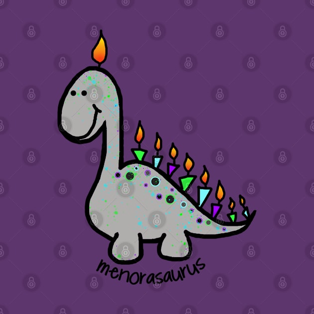 Hanukkah Dino Menorasaurus by Del Doodle Design