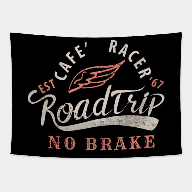 Cafe racer roadtrip Tapestry by Rakos_merch