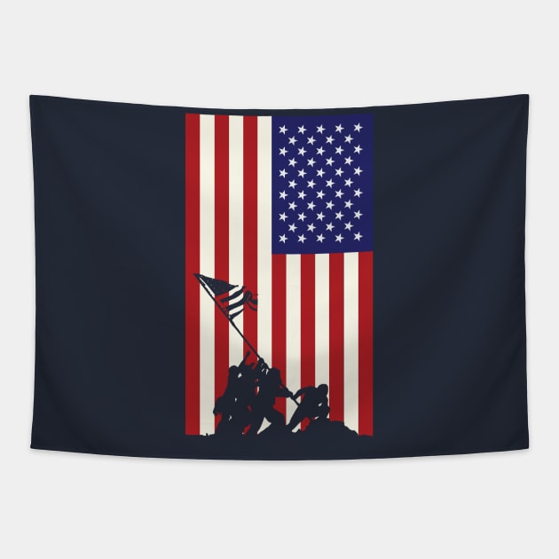 Iwo Jima - Shirt Corner Tapestry by Shapetrix