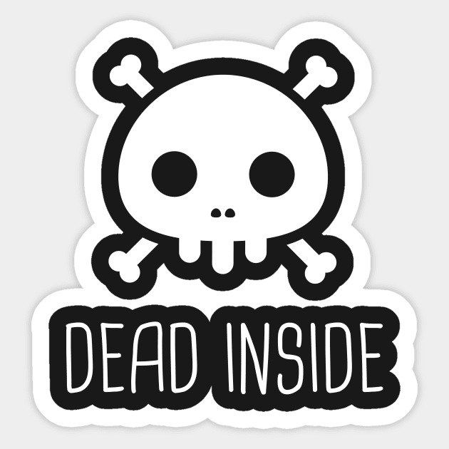 Dead Inside | Cute Emo Skeleton Skull - Emo - Sticker | TeePublic