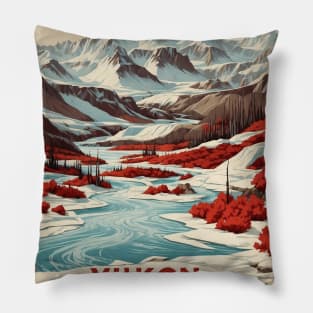 Yukon Canada Vintage Poster Tourism Pillow