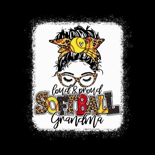 Softball Grandma Messy Bun Shirt Softball Grandma by Wonder man 