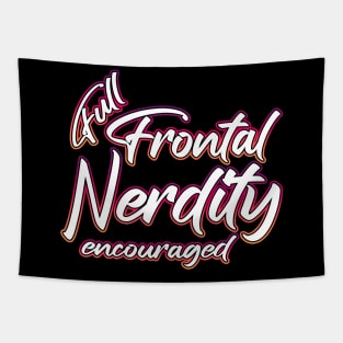 Full Frontal Nerdity purple Tapestry