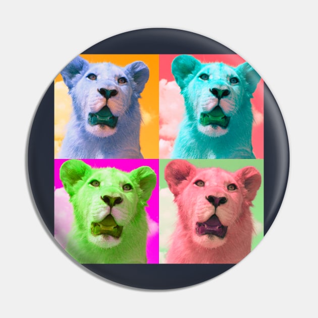 Lion Cub Pop Art Pin by MinnieWilks