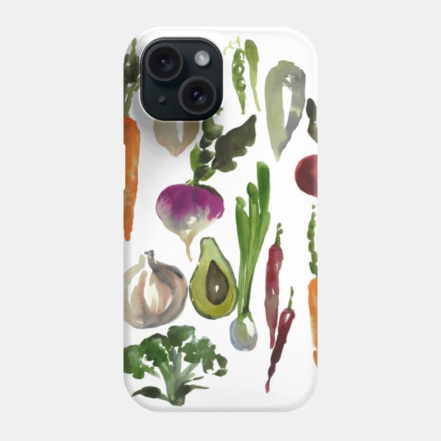 Veggies! Phone Case by Shelby Kregel Art and Design