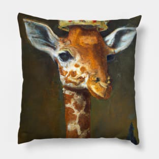 Giraffe with a Crown Pillow