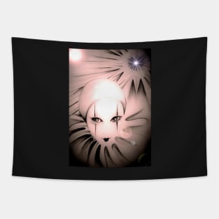 pink moon pierrot clown by Jacqueline Mcculloch for House of Harlequin Tapestry