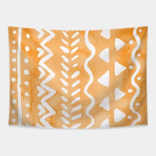 Loose boho chic pattern - orange Tapestry