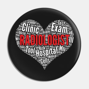 Radiologist Heart Shape Word Cloud Design design Pin