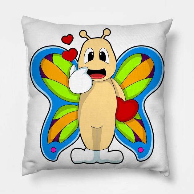 Butterfly with Heart Pillow by Markus Schnabel