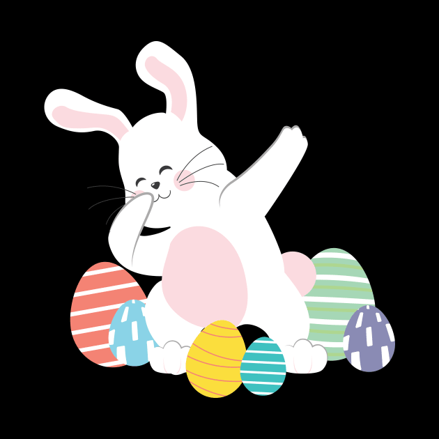 Dabbing Easter Bunny Colorful Easter Egg by BUBLTEES