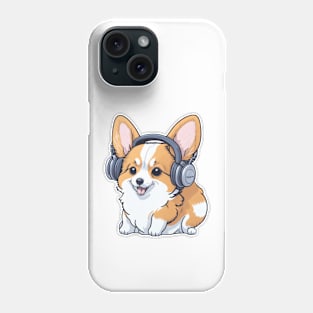 Corgi with Headphones | Music-Loving Corgi Phone Case