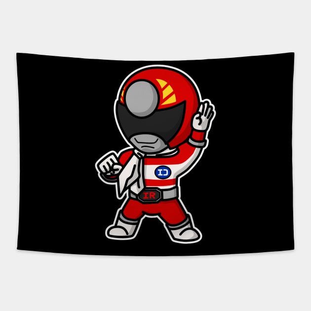 DenjiRed DenziRed Super Sentai Chibi Kawaii Tapestry by The Toku Verse