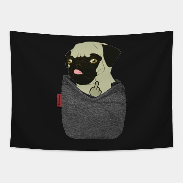Pug You Pocket Tapestry by darklordpug