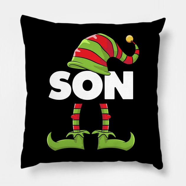 Son Elf Funny Matching Christmas Costume Family Pillow by teeleoshirts