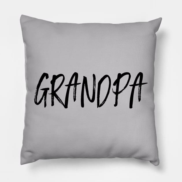 Grandpa Family Shirt Black Text Pillow by AnnaBanana