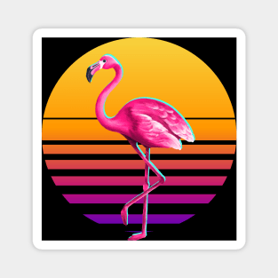 Retro Flamingo Aesthetic Magnet