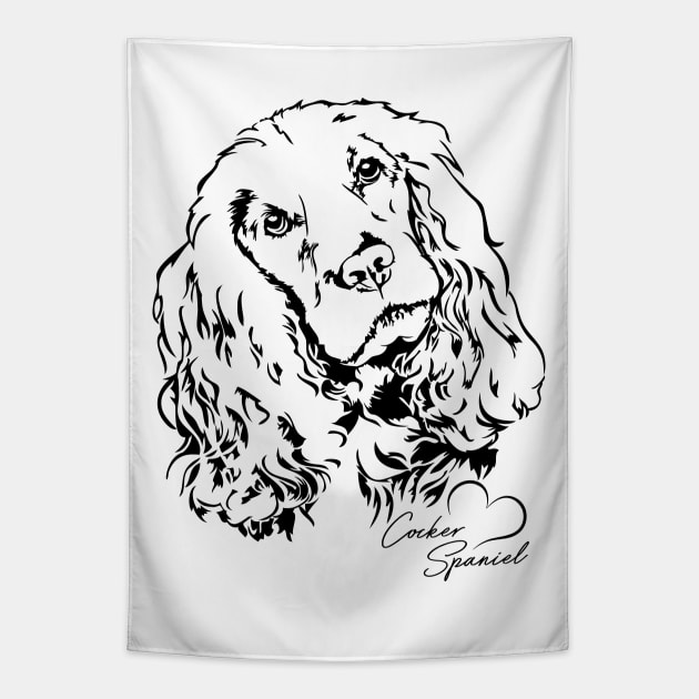 Funny Proud English Cocker Spaniel dog portrait Tapestry by wilsigns