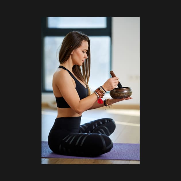 Woman in various yoga postures by naturalis