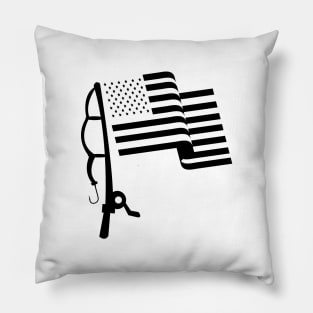 'Patriotic Fishing USA Flag' Cool Fishing July 4th Gift Pillow