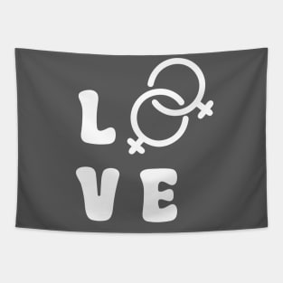 Love Lesbian White Tapestry