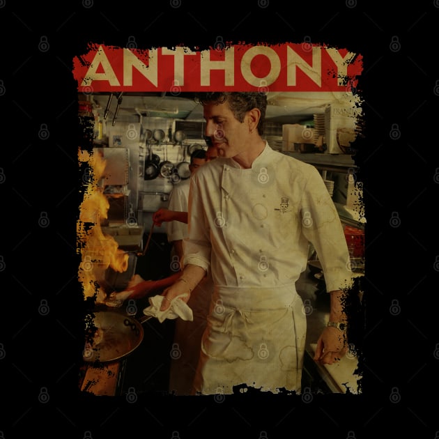 TEXTURE ART- Anthony Bourdain - RETRO STYLE by ZiziVintage