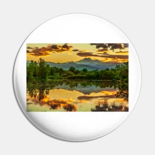 Warm Golden Ponds Sunset Pin