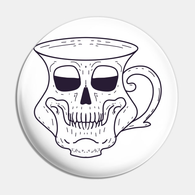 Grinning Skull Coffee Cup - Death before decaf - Tea Mug - hot drink black and white line drawing Pin by AnanasArt