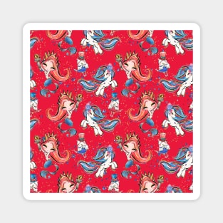 Patriot Mermaids and Unicorns Magnet