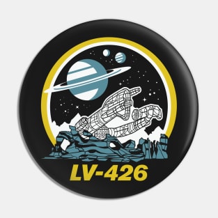 LV 426 Derelict Spacecraft Vacation Parody Pin