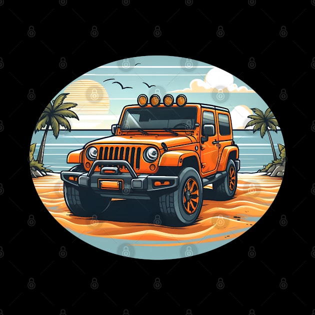 Jeep Wrangler JK Orange Beach Oval by Syntheous