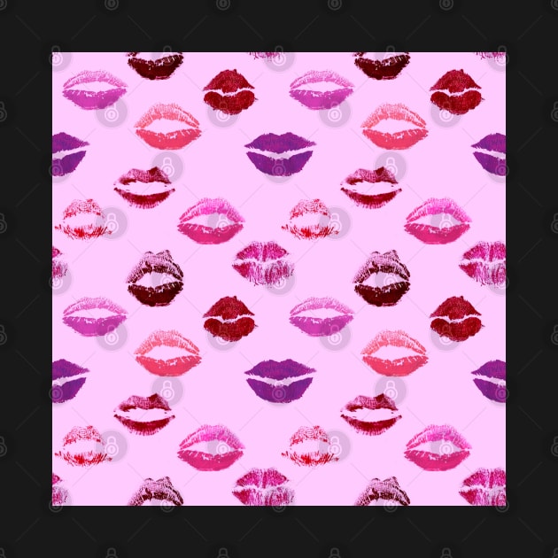 Lipstick Kissy Lips on Pink by brittanylane