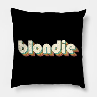 Vintage Blondie Rainbow Letters Distressed Style Pillow