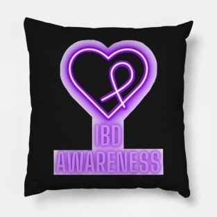 Neon Purple IBD Awareness Pillow