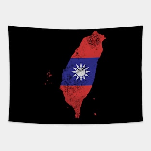 Borders Country Vintage-Grunge Flag of the Republic of China (Taiwan) Tapestry