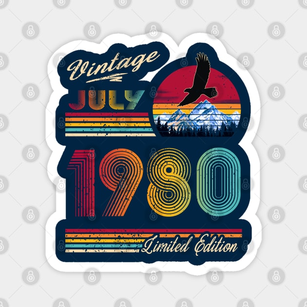 July 1980 Birthday Magnet by Green Splash