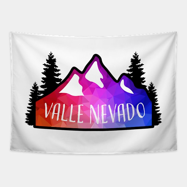 Geometric Colorful Mountain Valle Nevado, Chile Tapestry by KlehmInTime