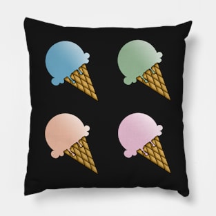 4 Flavor Ice Cream Pattern - Pastel Pillow